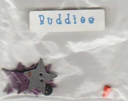 Purple Metal Star button pack