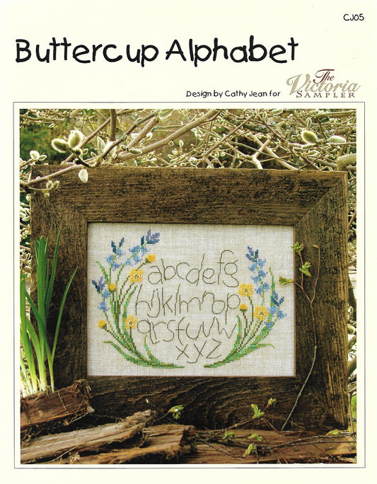 Victoria Sampler Buttercup Alphabet CJ05 bird cross stitch pattern