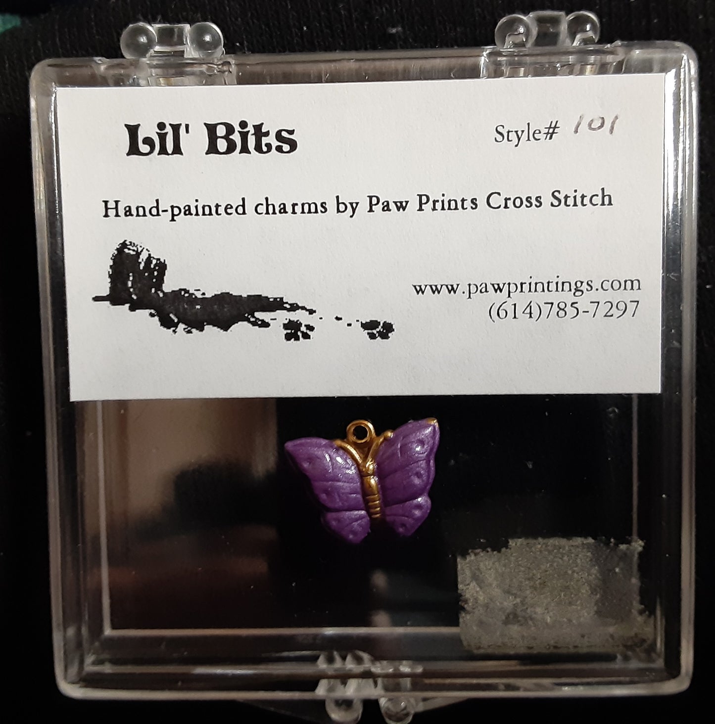 Paw prints Lil Bit Butterfly charm