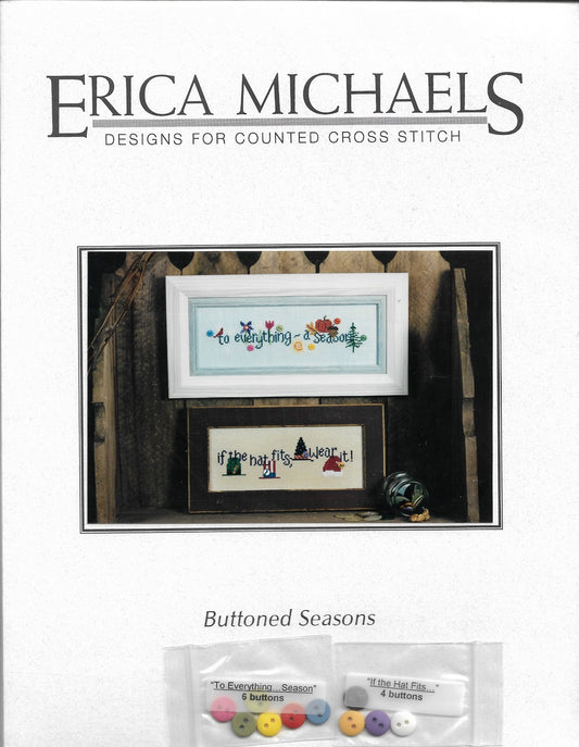 Erica Michaels Buttoned Seasons cross stitch pattern