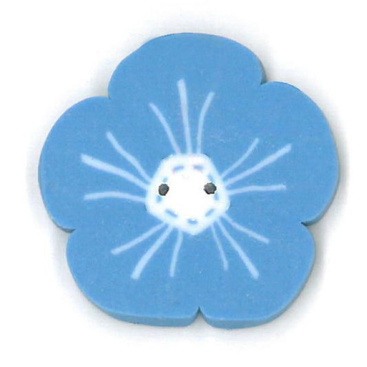 Just Another Button Company Geranium, BW1006 flower clay handmade 2-hole button