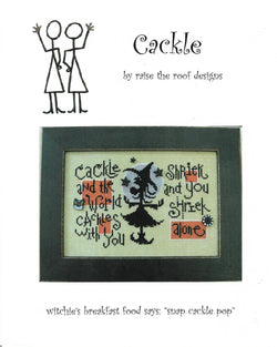 Raise the Roof Cackle halloween cross stitch pattern