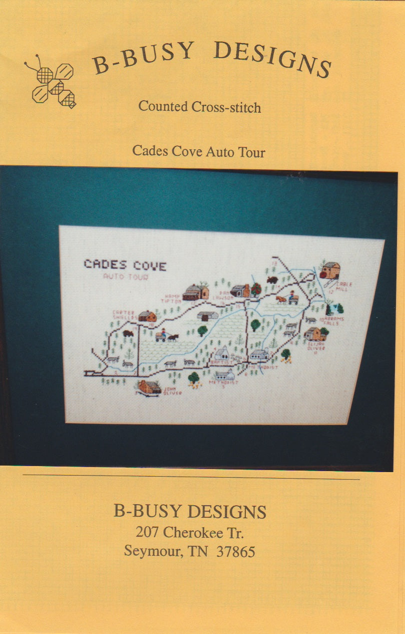 B-Busy Designs Cades Cove Auto Tour cross stitch pattern