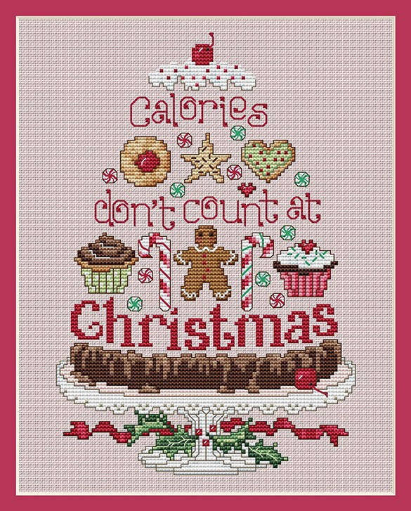 Sue Hillis Calories don't count christmas cross stitch pattern