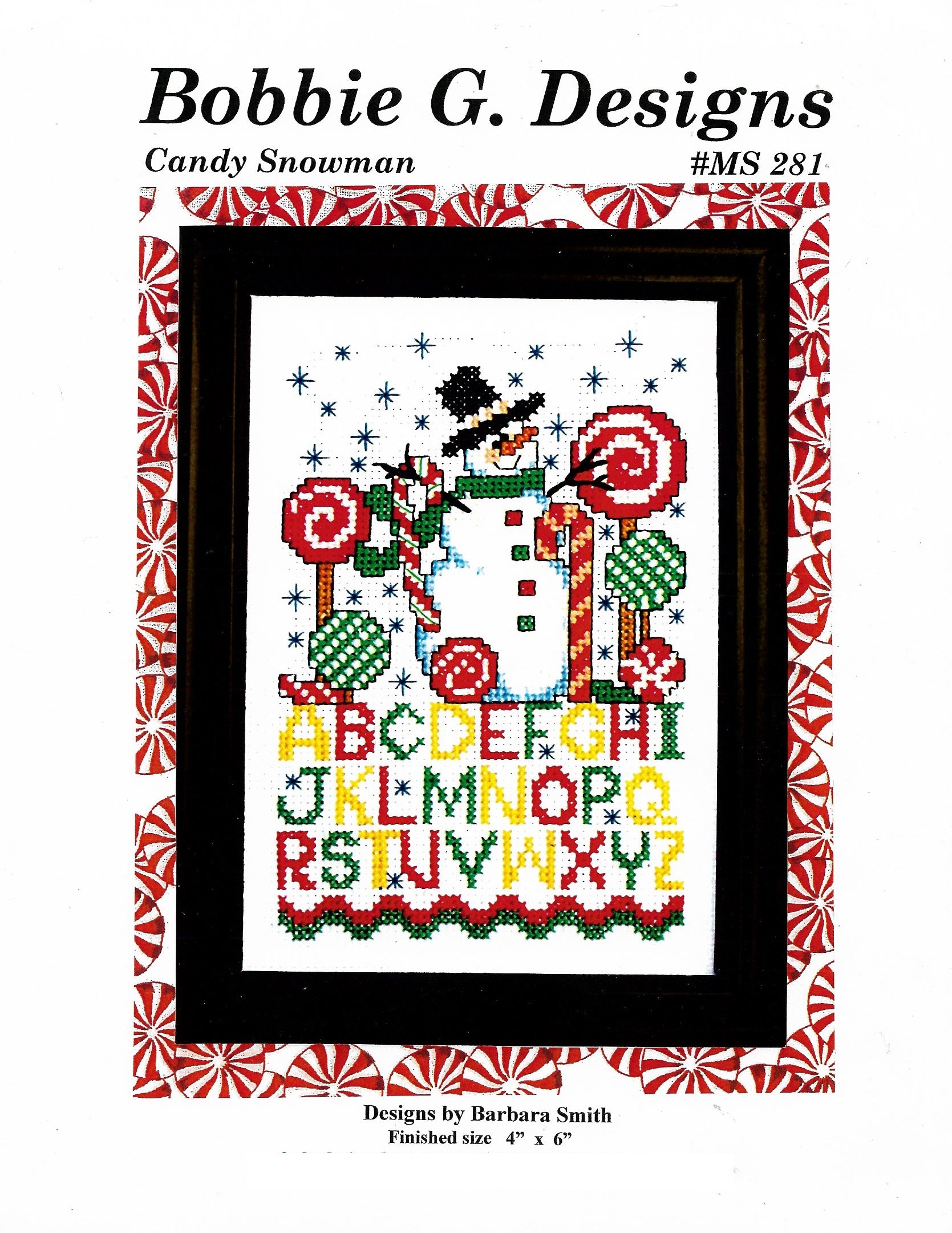 Bobbie G. Candy Snowman MS281 chritsmas cross stitch