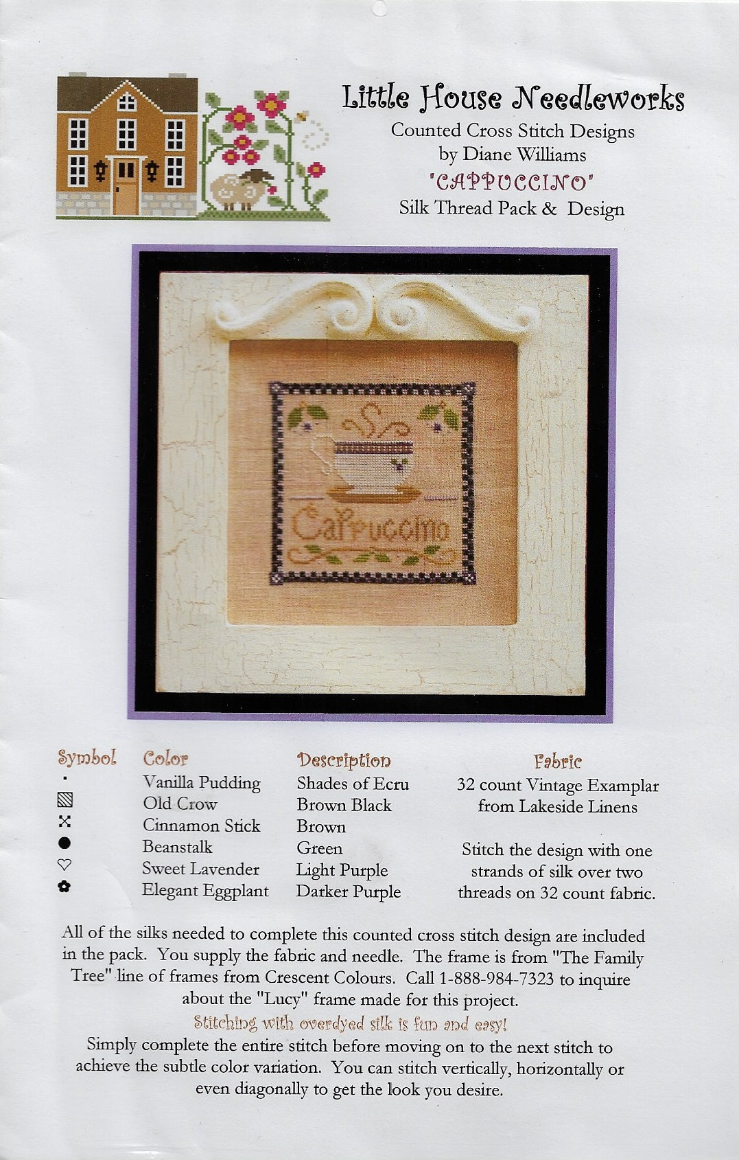 Little House Needleworks Cappuccino cross stitch pattern