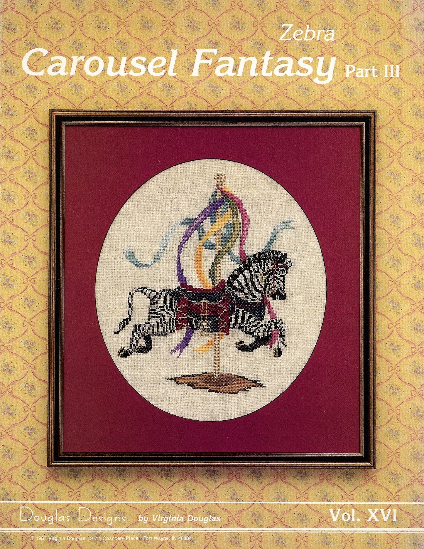 Douglas Designs carousel fantasy III Zebra cross stitch pattern