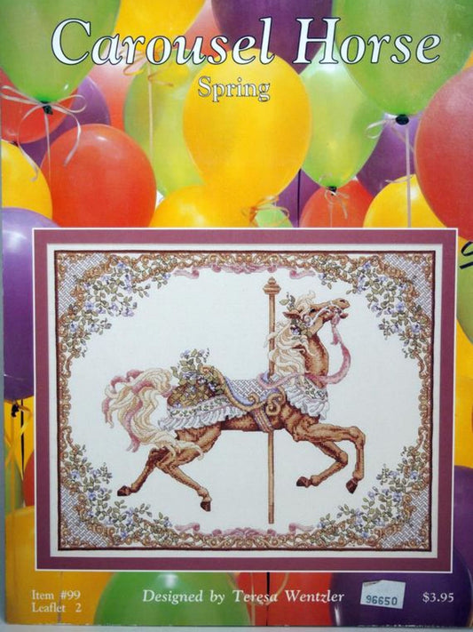 Just CrossStitch Carousel Horse Spring Teresa Wentzler OOP cross stitch pattern