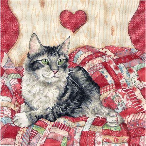 Anchor Cat and Heart cross stitch kit