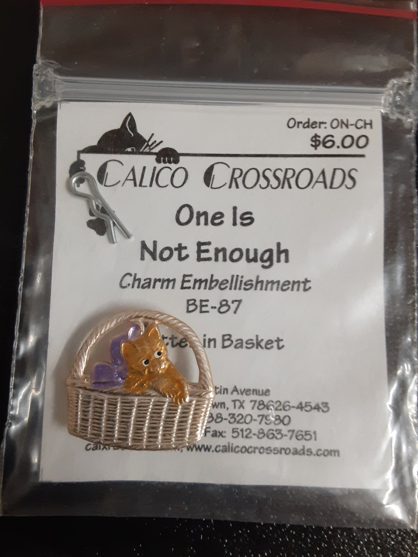 Cat in Basket charm