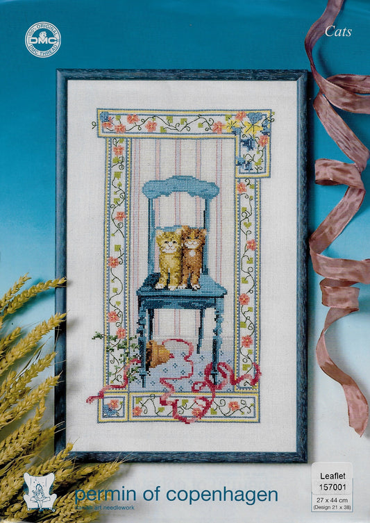 Permin of Copenhagen Cats cross stitch pattern