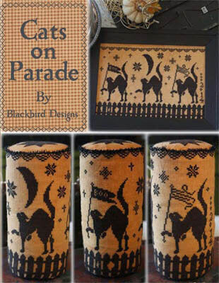 Blackbird Designs Cats on Parade Halloween cross stitch pattern