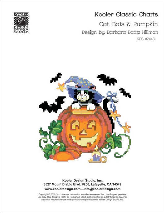 Kooler Studios Cats, Bats, & Pumpkins Halloween cross stitch pattern