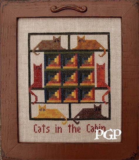 Prairie Grove Peddler Cats in the Cabin cross stitch pattern