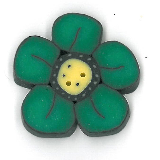Just Another Button Company Leaf Wildflower CB1001 clay handmade 2-hole button