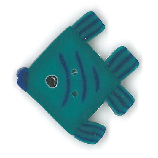 Jut Another Button company Teal Fish, CB1022 clay button