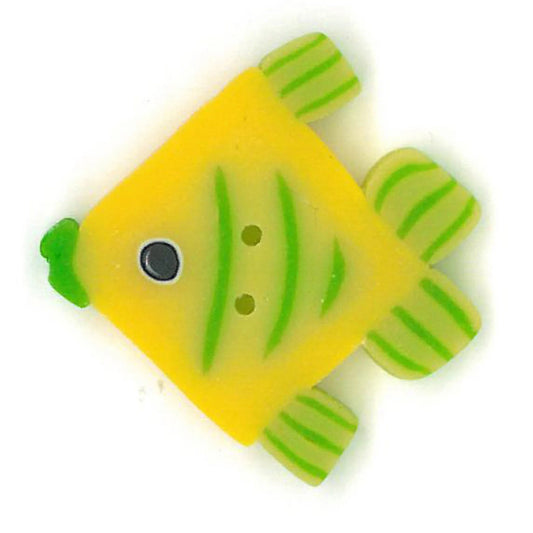 Just Another Button Company Daffodil Fish, CB1023 clay button