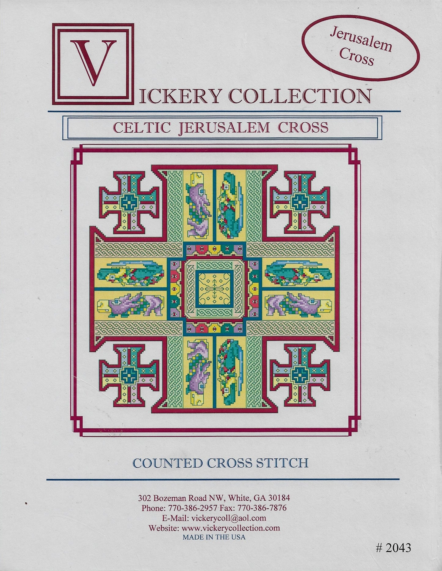 Vickery Collection Celtic Jerusalem Cross cross stitch pattern