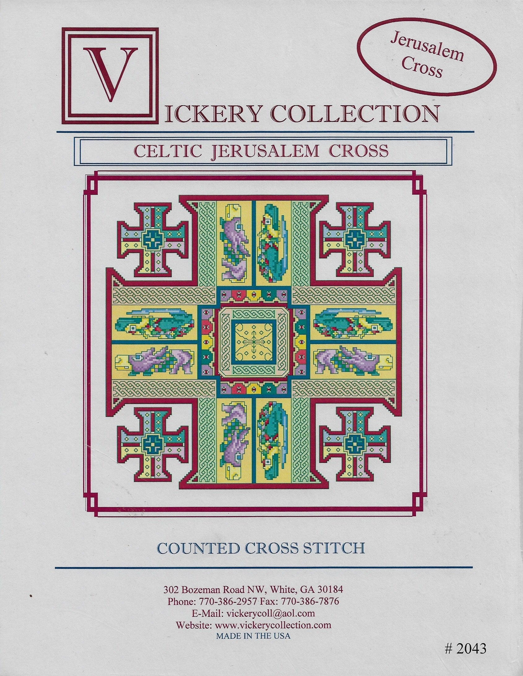 Vickery Collection Celtic Jerusalem Cross cross stitch pattern