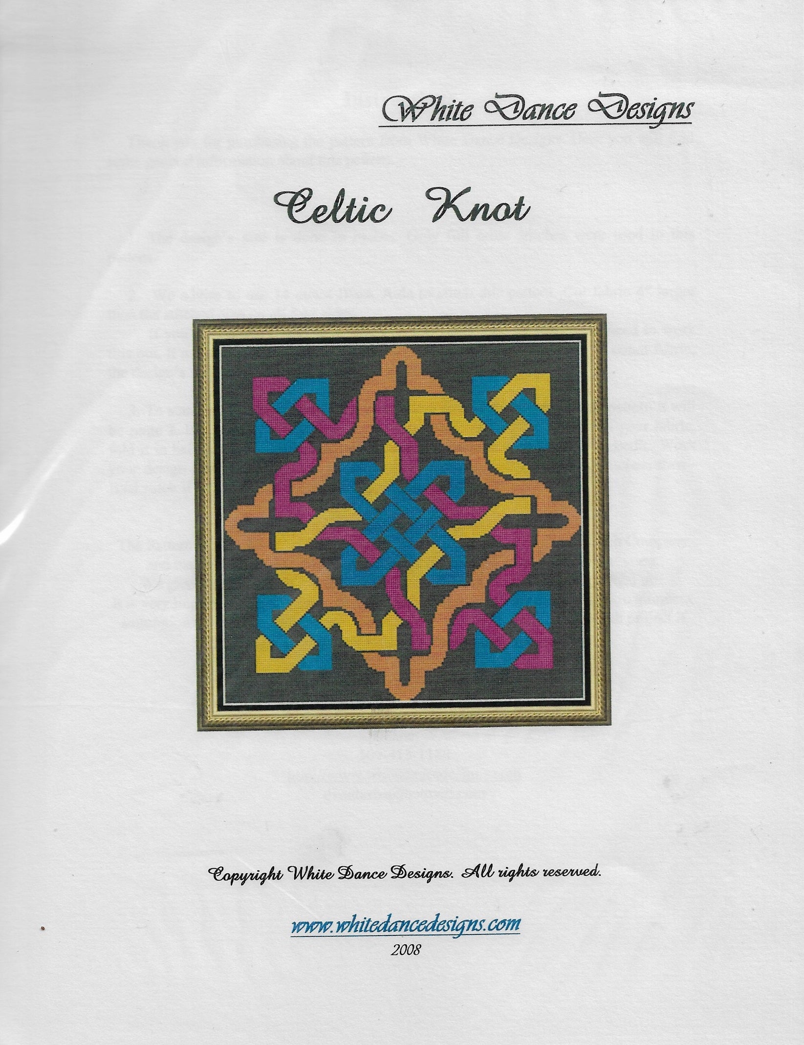 White Dance Designs Celtic Knot cross stitch pattern