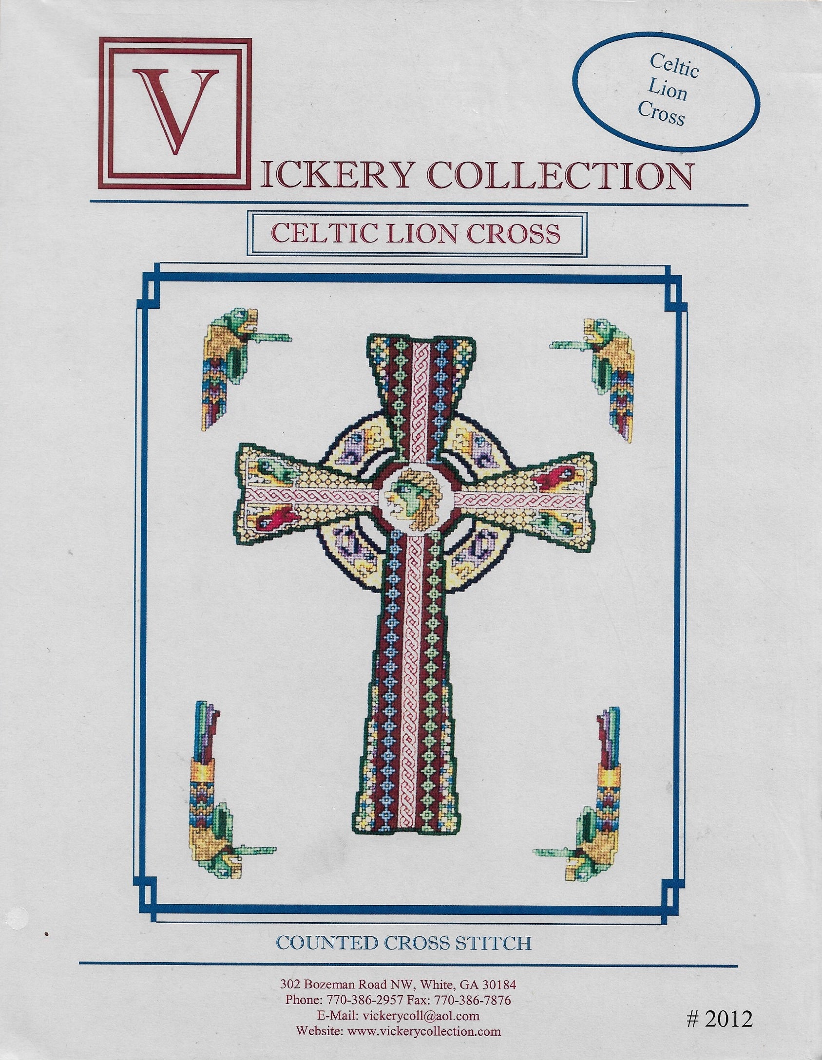 Vickery Collection Celtic Lion Cross cross stitch pattern