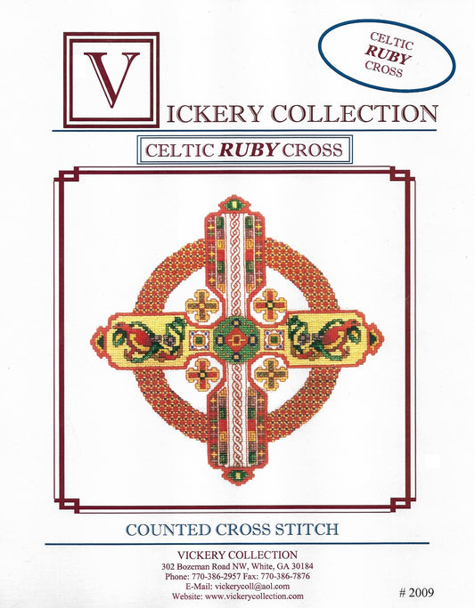 Vickery Celtic Ruby Cross cross stitch pattern