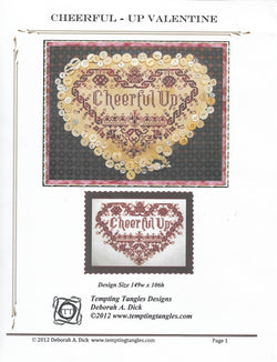 Tempting Tangles Designs Cheerful - Up Valentine cross stitch pattern