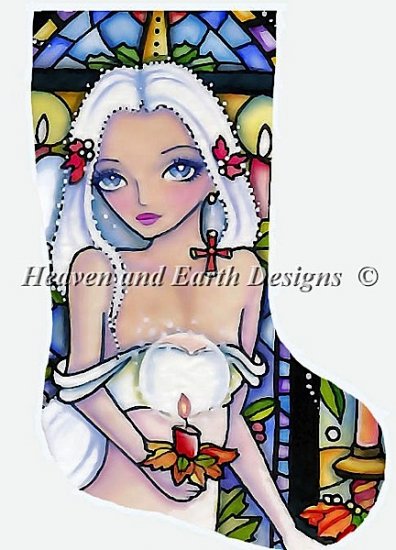 Heaven and earth designs Cherished Christmas Stocking cross stitch pattern