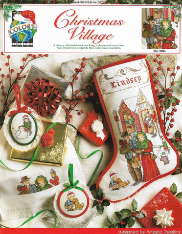True Colors Christmas Village stocking BCL-10043 cross stitch pattern