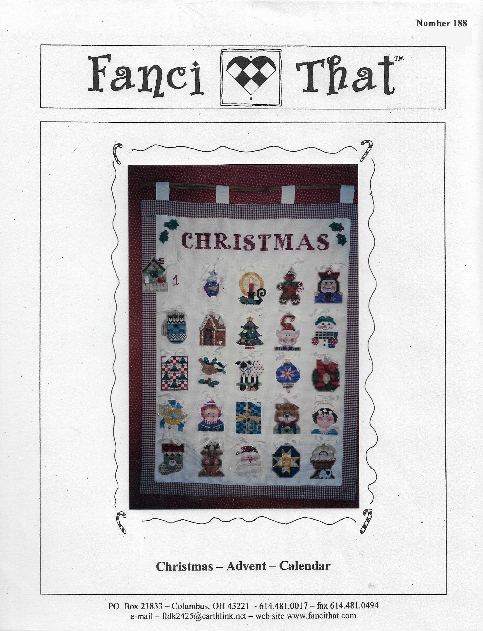 Fanci That Christmas Advent Calendar cross stitch pattern