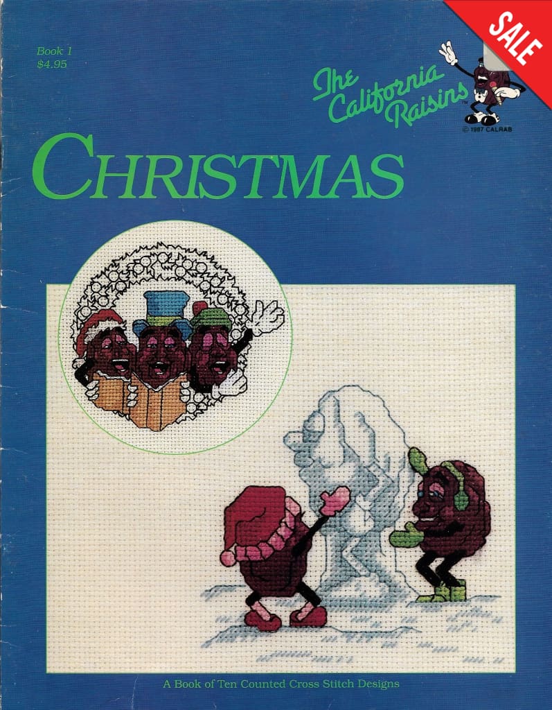 Just CrossStitch California Raisins Christmas cross stitch pattern