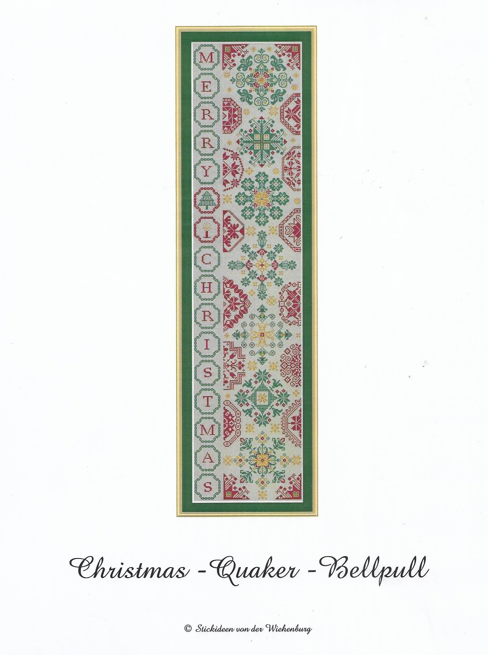 Wiehenburg Christmas Quaker Bellpull cross stitch pattern