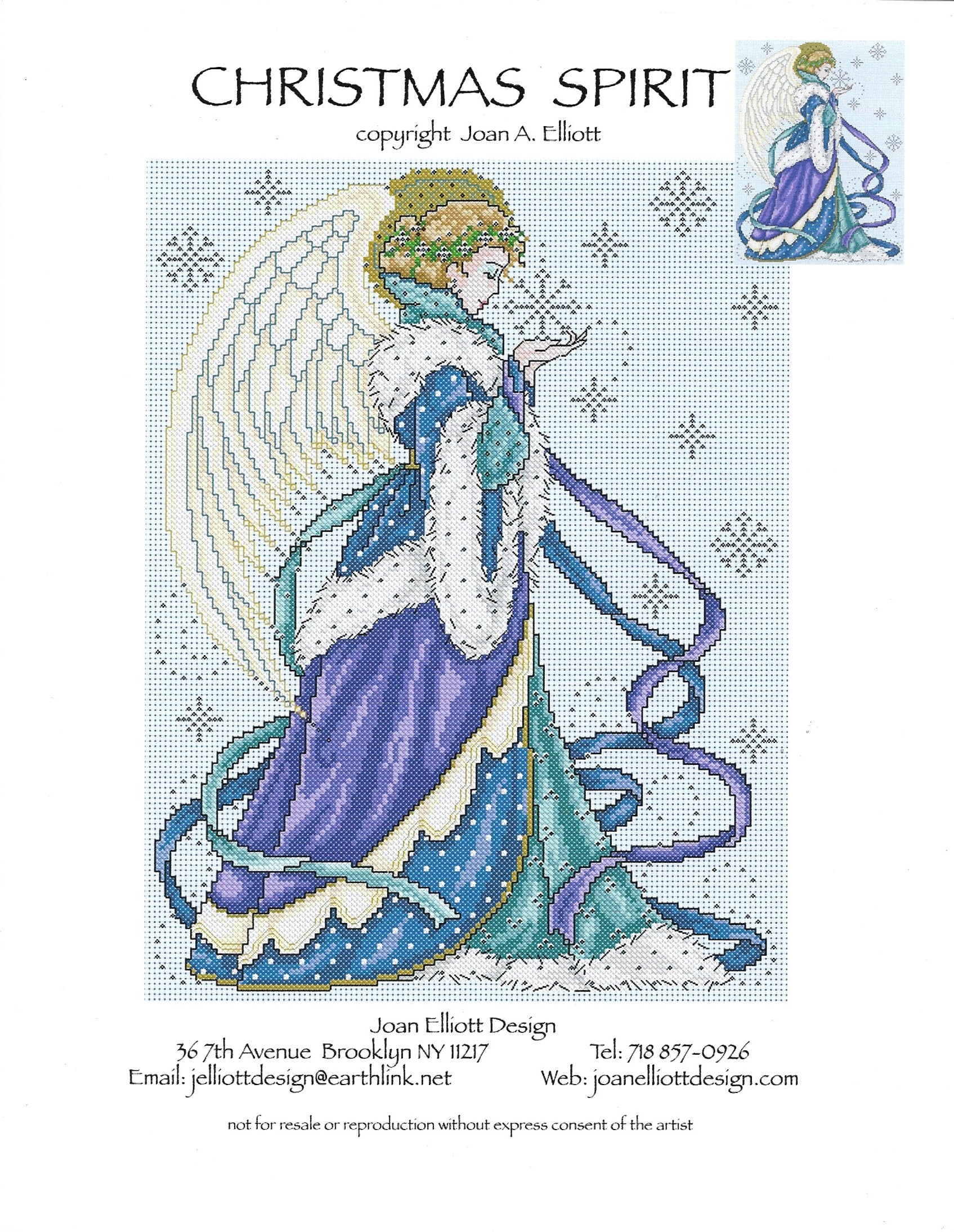 Joan Elliot Christmas Spirit cross stitch pattern