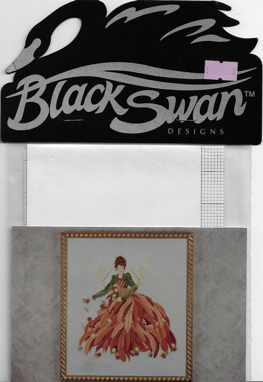 Black Swan Chrysanthemum flower cross stitch pattern