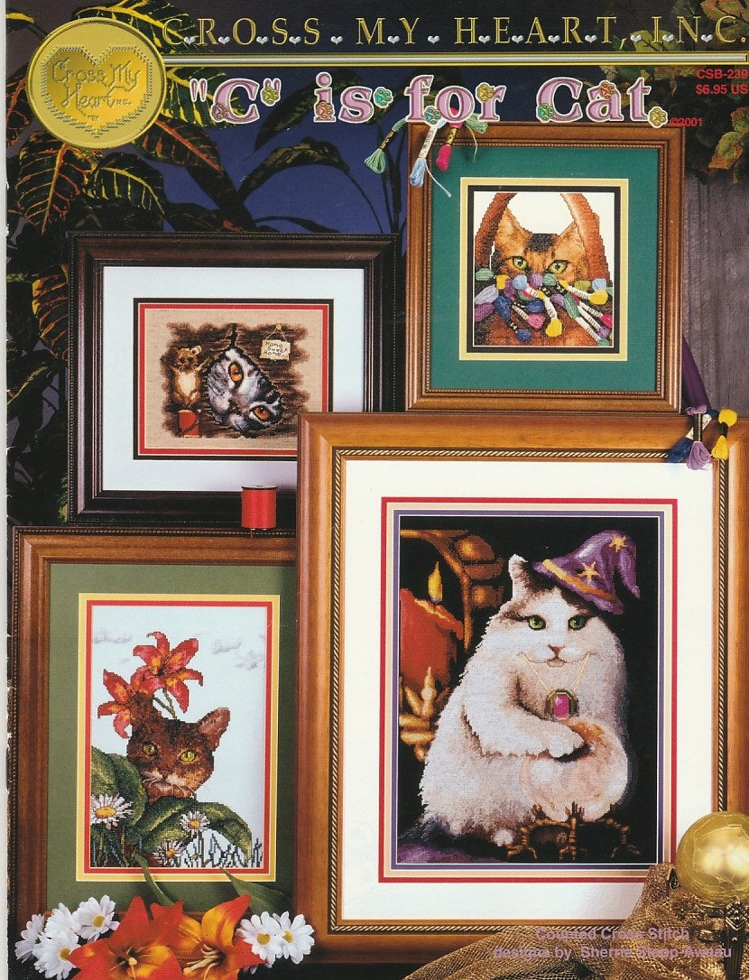 Cross My Heart C is for cats CSB-239 cross stitch pattern