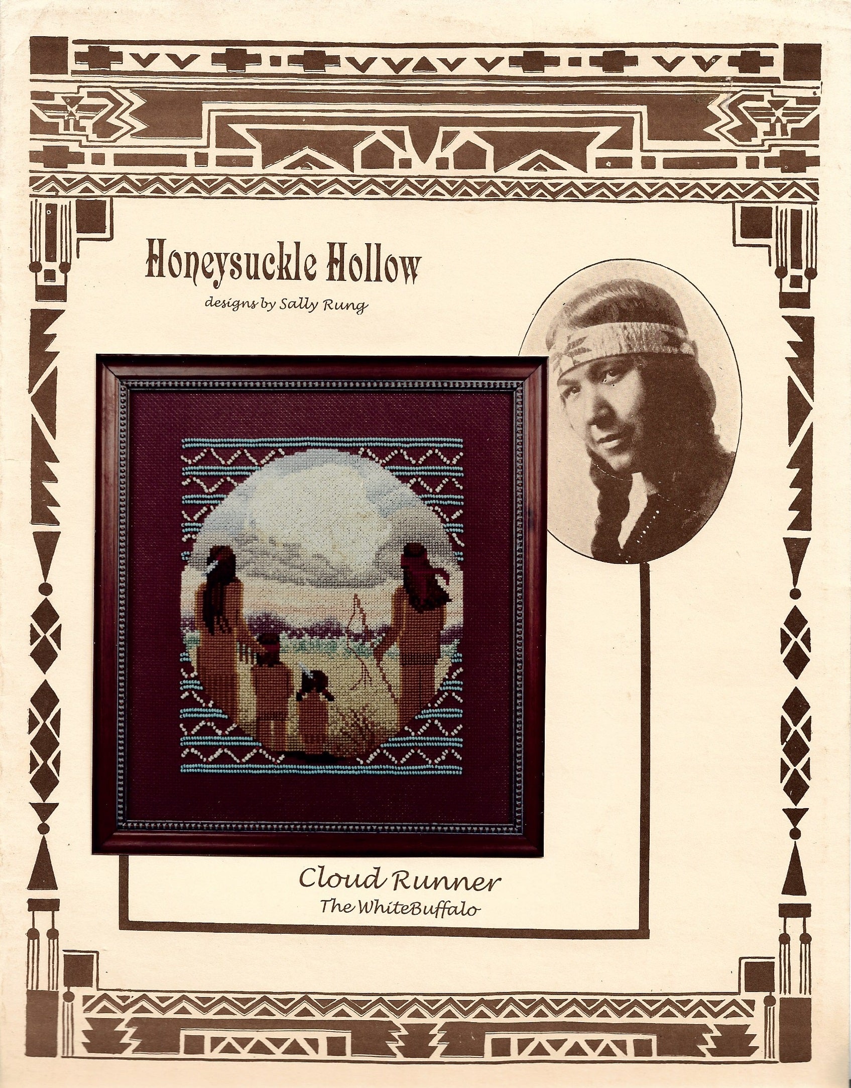 Honeysuckle Hollow Cloud Runner The White Buffalo native american cross stitch pattern