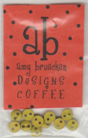 Amy Bruecken's "Coffee" cross stitch pattern button pack