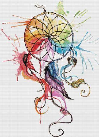 Paine Free Color Wheel Dreamcatcher cross stitch pattern