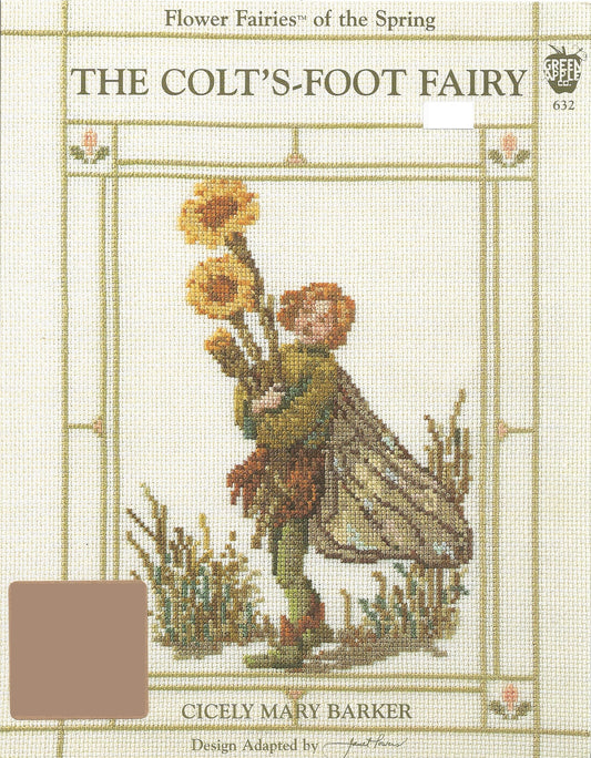 Green Apple Colts-foot fairy flower cross stitch pattern