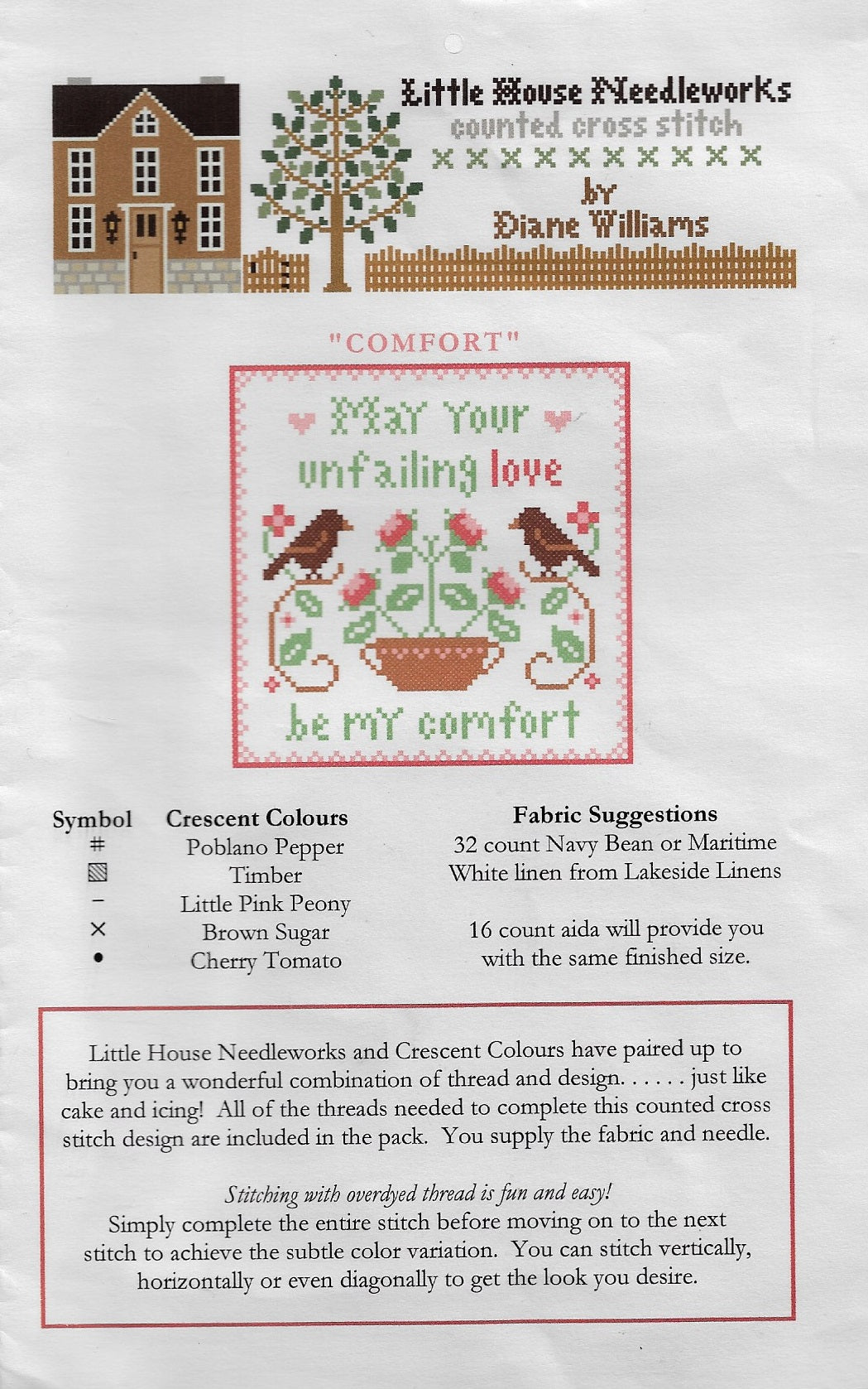 Little House Needlework Comfort cross stitch pattern