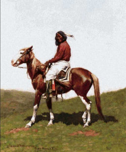 Scarlet Quince Comanche Brave native american cross stitch pattern