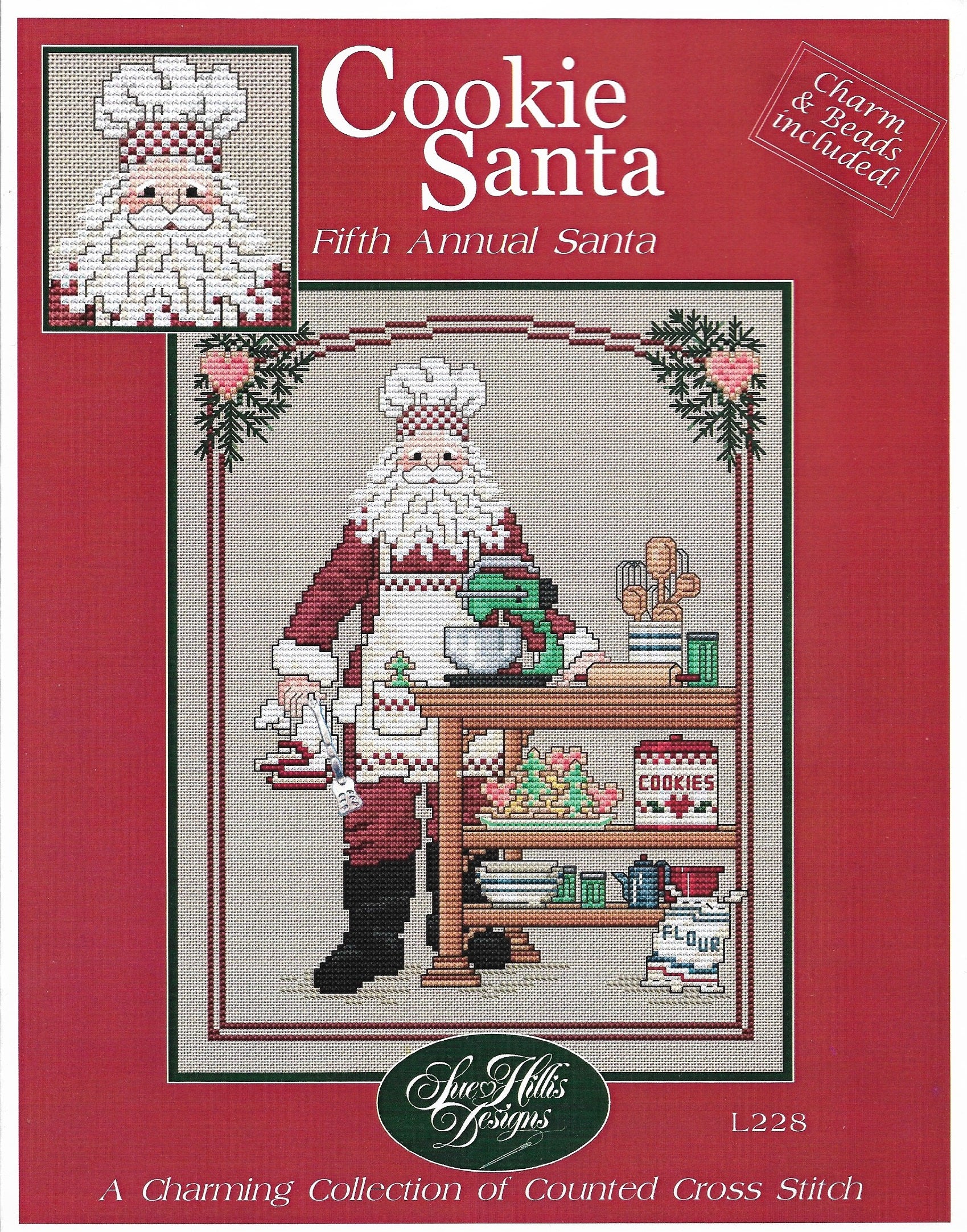 Sue Hillis Cookie Santa L228 Christmas cross stitch pattern