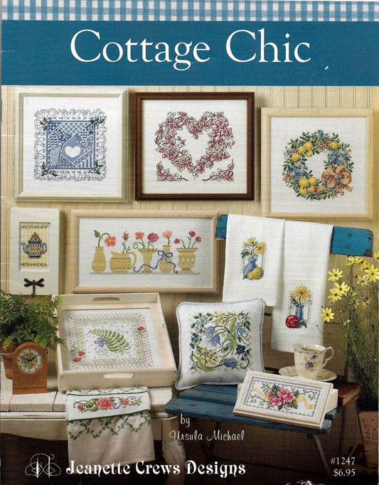 Jeanette Crews Cottage Chic flower cross stitch  pattern