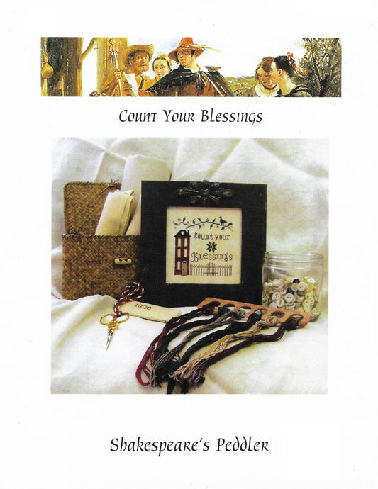 Shakespeare's Peddler Count Your Blessings  cross stitch pattern
