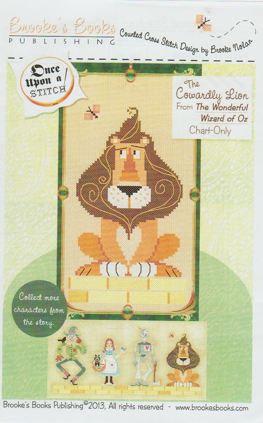 Brookes Books The Cowardly Lion cross stitch pattern