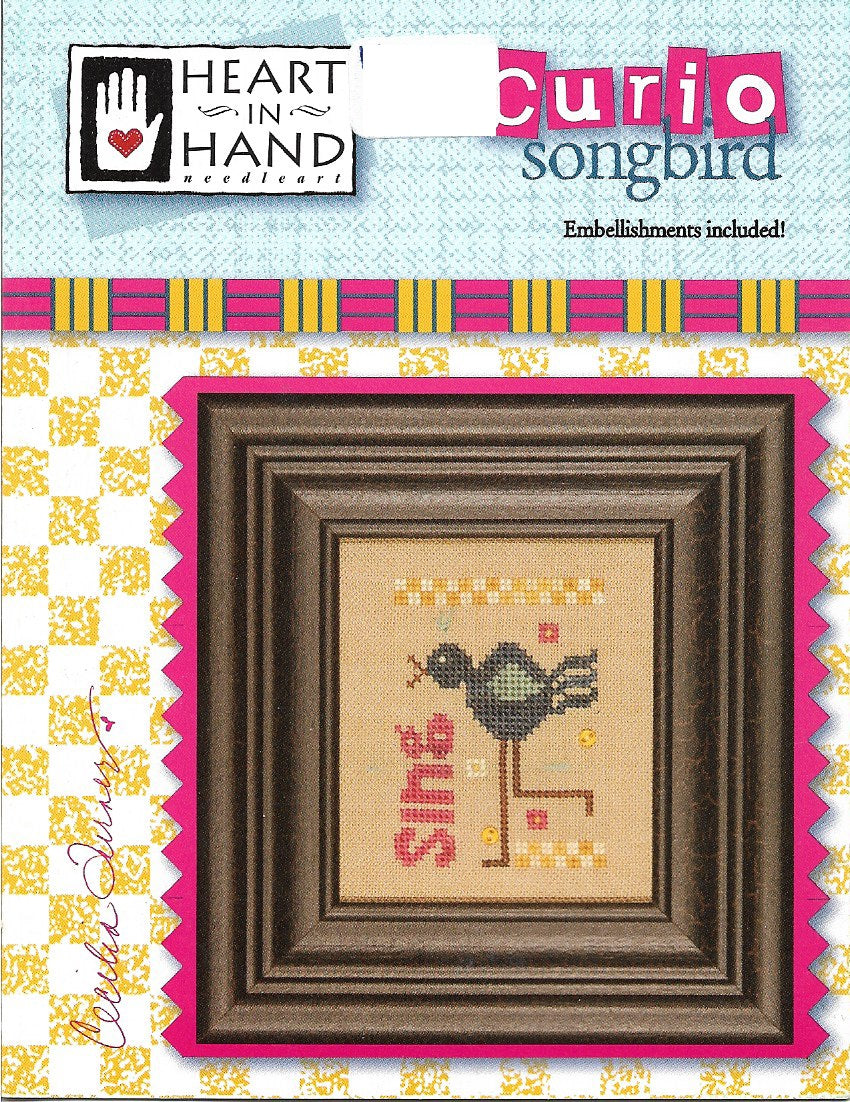 Heart in Hand Curio Songbird cross stitch pattern