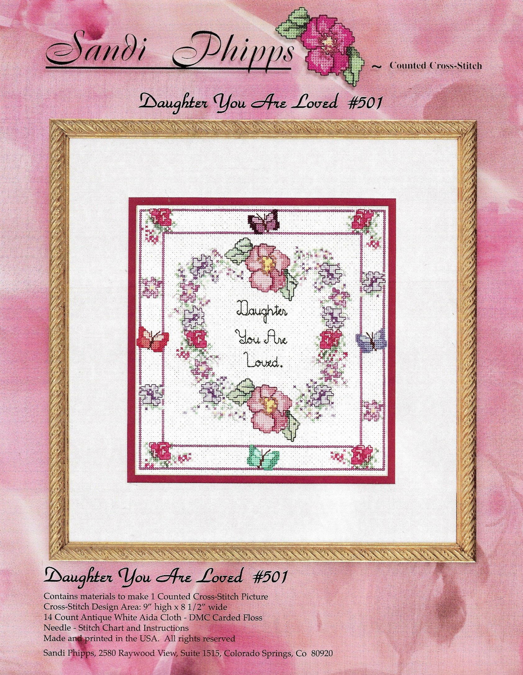 Sandi Phipps Daughter You Are Loved 501 cross stitch kit