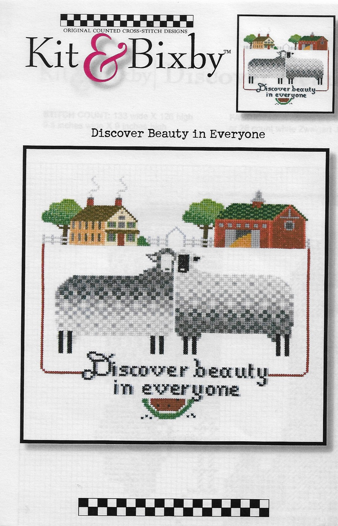 Kit & Bixby Discover Beauty in Everyone cross stitch pattern