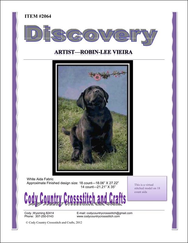 Cody country Discovery 2064 black labrador puppie cross stitch pattern