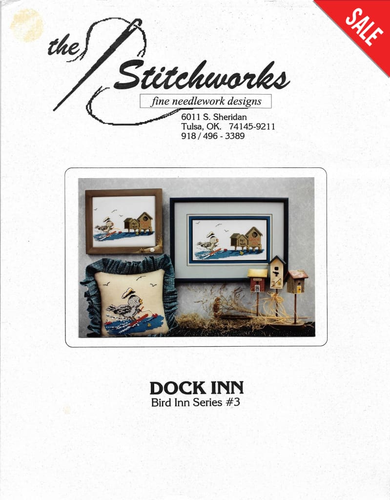 The Stitchworks Dock Inn birdhouse cross stitch pattern